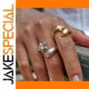 Celestial Stainless Steel Stackable Ring with Rhinestones