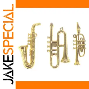 Miniature Gold Wind Instruments Set for Dollhouses