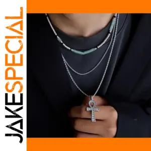 Stainless Steel Rhinestone Cross Necklace