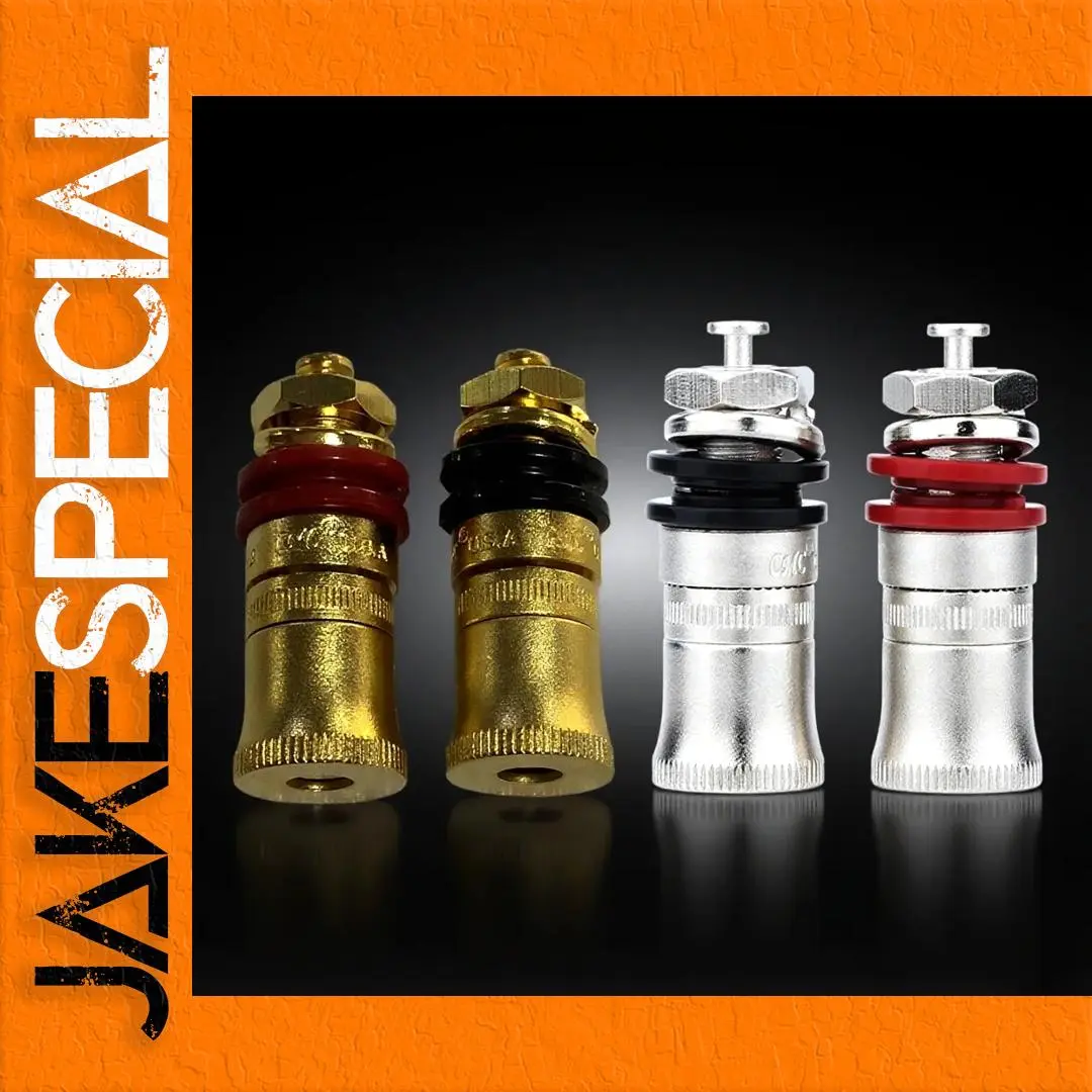 High-End Brass Speaker Binding Post in Gold and Rhodium 1 High-End Brass Speaker Binding Post in Gold and Rhodium