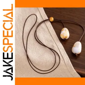 Elegant Long Oval Pendant Necklace with Premiu