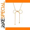 Stainless Steel Gold-Tone Bow Necklace
