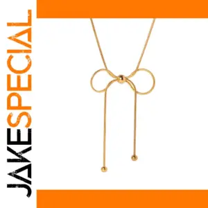 Stainless Steel Gold-Tone Bow Necklace