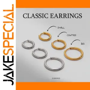 Gold Stainless Steel Hoop Earrings for Women