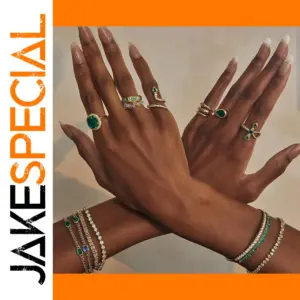 Elegant Green Zircon Stackable Stainless Steel Ring