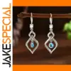 Silver and Blue Zircon Drop Earrings