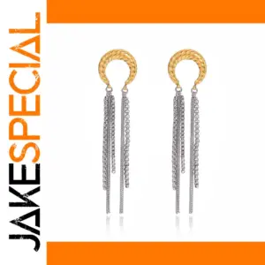 Moon Tassel Earrings for Women in Stainless Steel