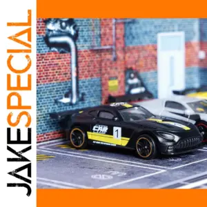 1:64 Scale Racing Car Model in Black and Yellow