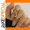 Gold Star Hollow Stainless Steel Ring for Women