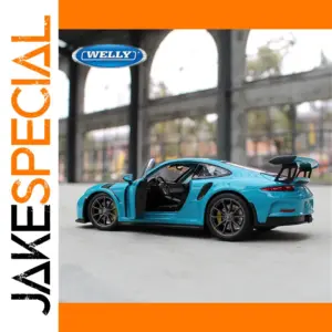 Blue Diecast Porsche 911 GT3 RS Model 1:24 Scale