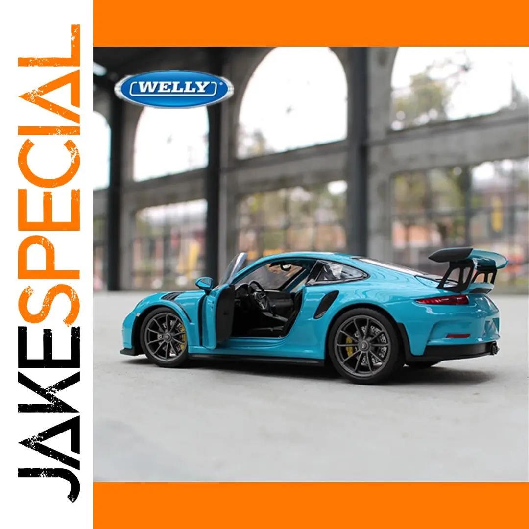 Blue Diecast Porsche 911 GT3 RS Model 1:24 Scale 1 Blue Diecast Porsche 911 GT3 RS Model 1:24 Scale