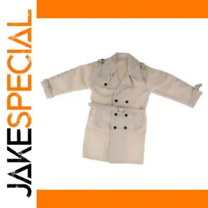 Miniature Men's Trench Coat for 12-Inch Action Figures