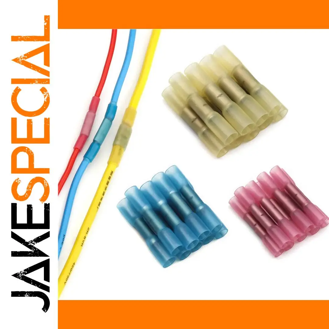 50-Pack Heat Shrink Butt Connectors for Wiring 1 50-Pack Heat Shrink Butt Connectors for Wiring