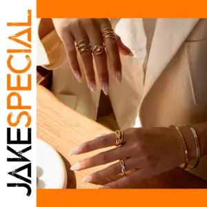 Stainless Steel Gold Serpentine Ring for Women