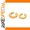 Gold Stainless Steel Clip Earrings Model JDE2302102