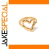Gold-tone Stainless Steel Heart Ring for Women