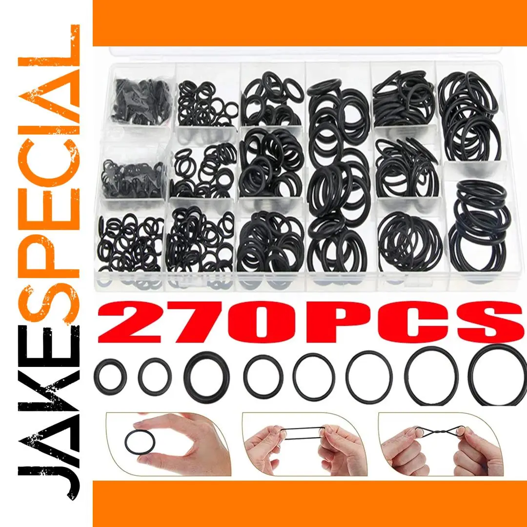 Black Nitrile Rubber Seal Ring Set (270 Pieces) 1 Black Nitrile Rubber Seal Ring Set (270 Pieces)