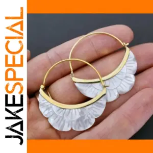 Elegant Gold-Color Hoop Earrings with Petal Details