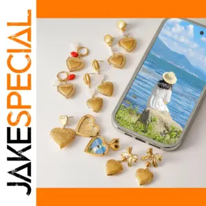 Elegant Gold Stainless Steel Heart Earrings