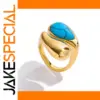 Turquoise Teardrop Ring in Stainless Steel