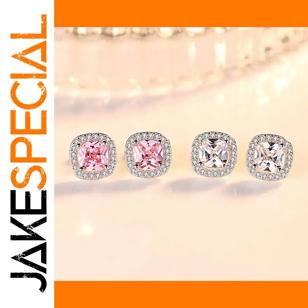 Sterling Silver Round Earrings with Cubic Zirconia 1 Sterling Silver Round Earrings with Cubic Zirconia