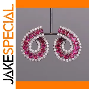 Elegant Silver Drop Earrings with Pink Cubic Zirconia