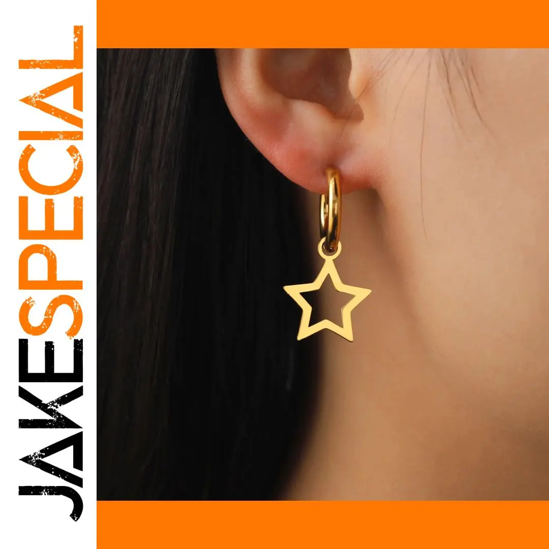 Stainless Steel Star Drop Earrings 1 Stainless Steel Star Drop Earrings