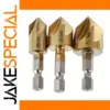 High-Speed Steel Countersink Set with 3 Sizes