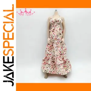 1/6 Scale Backless Floral Dress for Action Figures