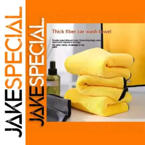 Vibrant Yellow Microfiber Car Towel Set (3 Sizes)