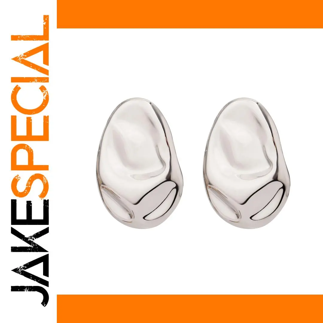 Stainless Steel Irregular Oval Earrings for Women 1 Stainless Steel Irregular Oval Earrings for Women