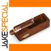 Elegant Wooden Smoking Ashtray with Cigar Holder