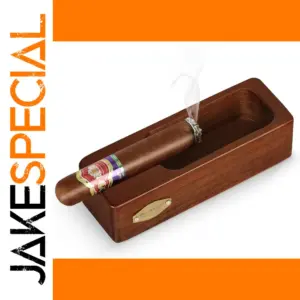 Elegant Wooden Smoking Ashtray with Cigar Holder