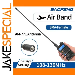 Black SMA-Female Air Band Antenna for Radios