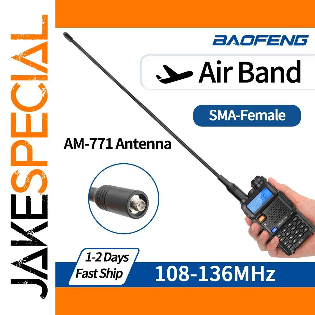 Black SMA-Female Air Band Antenna for Radios 1 Black SMA-Female Air Band Antenna for Radios