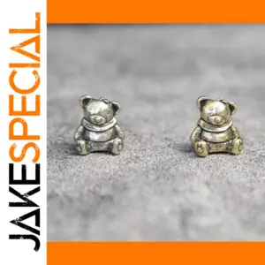 Sitting Bear Brass Bead for Crafts