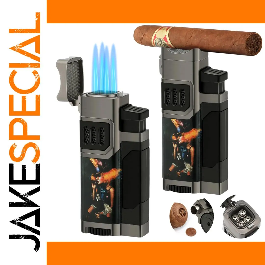 Silver Windproof Cigar Lighter with Metal and ABS Safe-Use 1 Silver Windproof Cigar Lighter with Metal and ABS Safe-Use