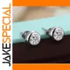 Tiny Silver Cubic Zirconia Stud Earrings