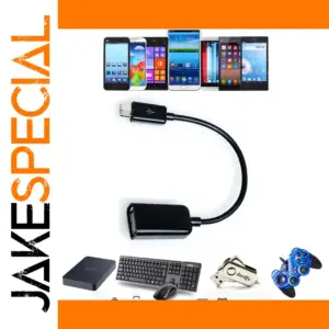 Black USB OTG Adapter Cable 17cm for Smartphones