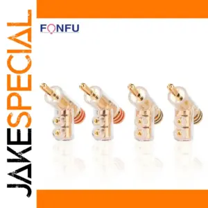 Gold Lockable Banana Connectors Set for Audio