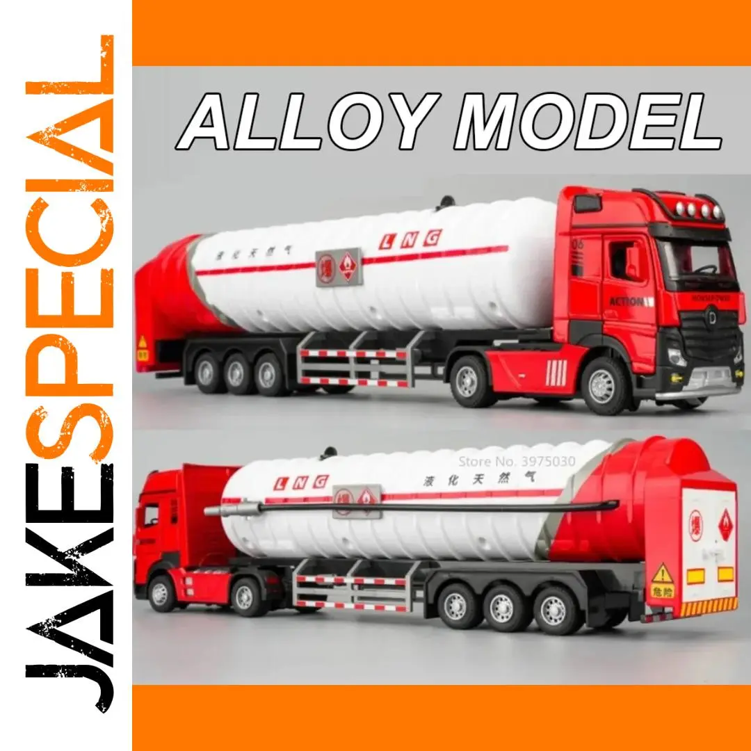 1/24 Scale Oil Tank Truck Model with Lights 1 1/24 Scale Oil Tank Truck Model with Lights