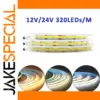 COB LED Strip Light 5/10m Indoor Decor
