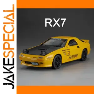 Vibrant Yellow RX7 Miniature Sports Car Model