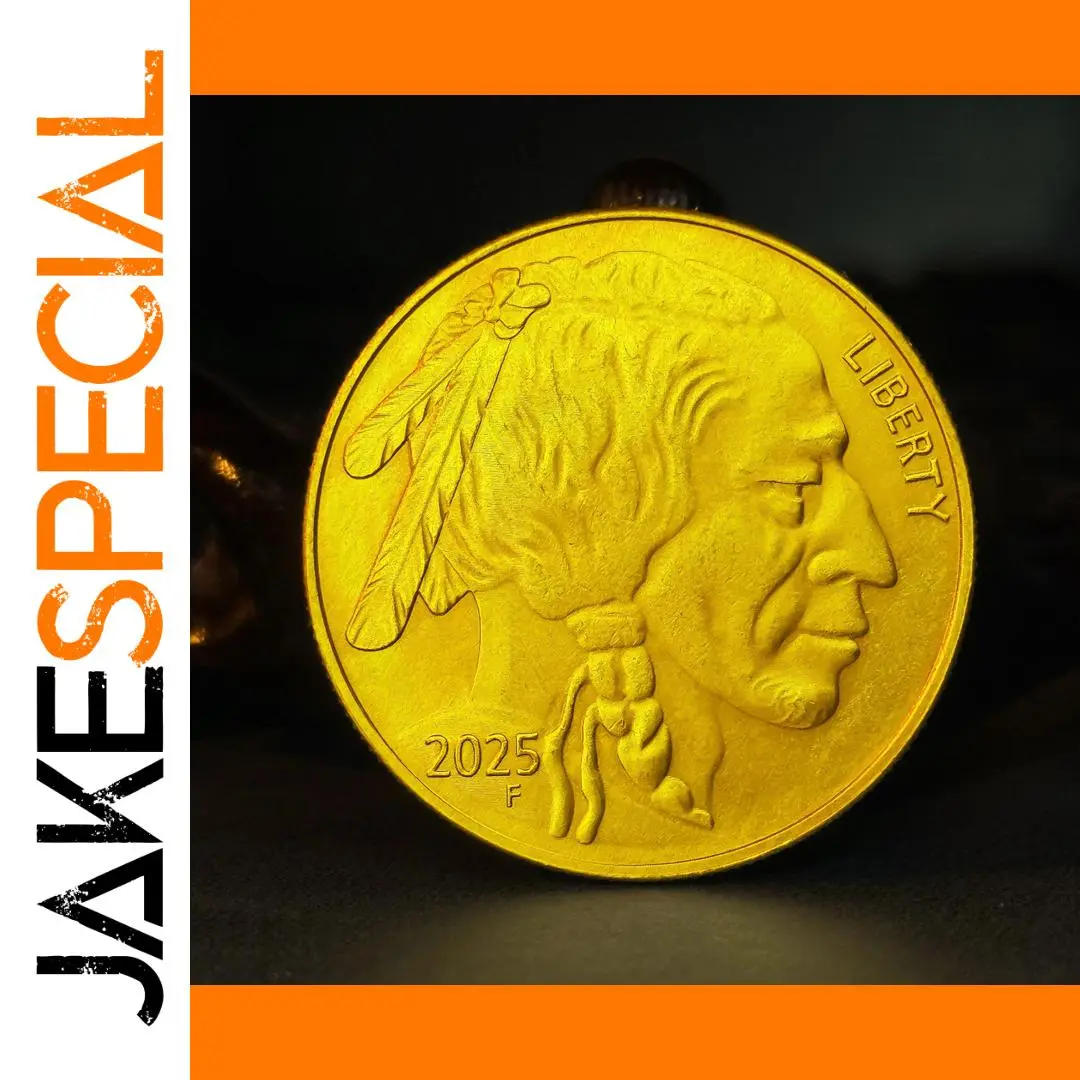 Native American Chief Portrait Buffalo Coin Badge 1 Native American Chief Portrait Buffalo Coin Badge