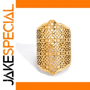 Stainless Steel Gold Geometric Ring for Women