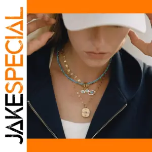 Vintage Stainless Steel Gold Pendant Necklace