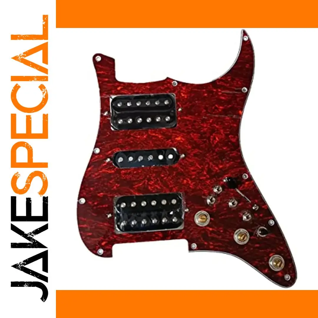 Red & Black Strat Pickguard with Custom Electronics 1 Red & Black Strat Pickguard with Custom Electronics