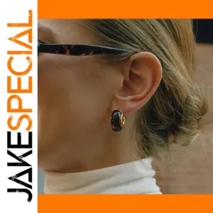 Stainless Steel Black and Gold Earrings