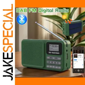 Green Portable DAB+ Radio with Bluetooth