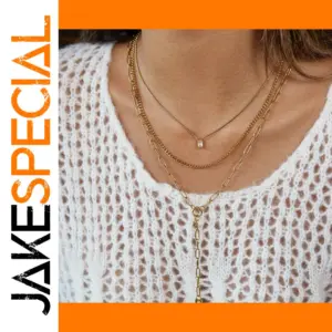 Stainless Steel Gold Three-Layer Necklace
